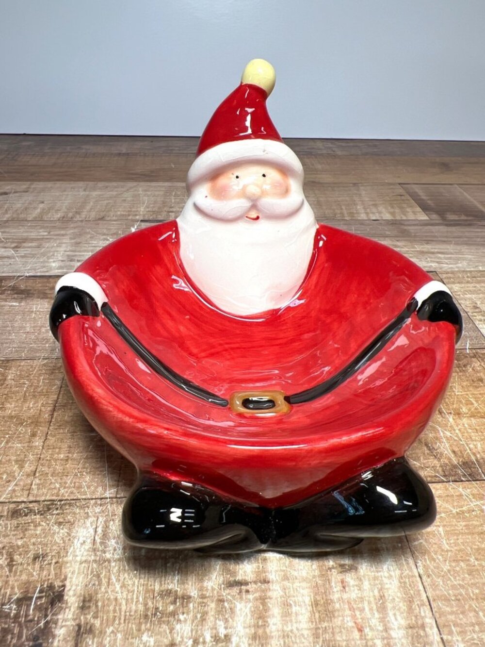 Ceramic Santa Claus Shaped Dish For Holiday Snacks Festive Christmas Bowl